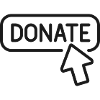 Spenden Button-Linien-Symbol Wohltätigkeitsunterstützung Symbol Vec