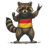 Raccoon in Germany Flag Shirt