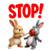 Stop! Rabbits in warning