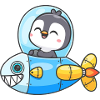 Penguin Pilot in Bubble Rocket