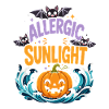 Allergic to Sunlight Halloween Sticker