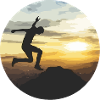 Sunset Jump on Mountain