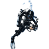 Diver with black and white suit