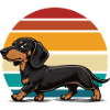 Teckel Dachshund Sunset Retro
