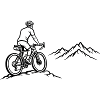 Bergpfad Radfahrer Silhouette