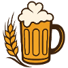 Goldenes Bierglas mit Weizen