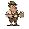 Bayern Lederhose Bier mit Brezel