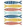 Bunte Fische Reihe Muster