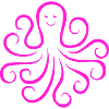 Neon Pink Octopus Illustration