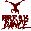 Breakdance Silhouette Burgunderrot