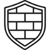 Brick Shield Line Symbol Wandschutzsymbol