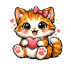 Cuddly Kitten Heart Motif