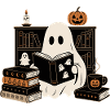 Halloween Ghost Books Reading