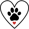Paw print in heart design - Tierliebe