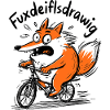 Fuchs auf Fahrrad