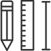 Stiftlineal-Ikon-Messwerkzeug Vec