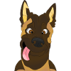 Cartoon Dog Happy Face