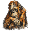 Geometric Orangutan Portrait