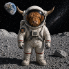 Bear Astronaut on the Moon