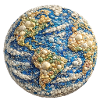 Shell Mosaic Earth Globe