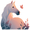 Cheval avec papillon