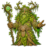 Weiser Wald-Druide mit magischem Stab – Fantasy-Kunst