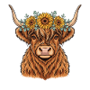Cow with sunflower crown