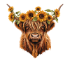 Sonnenblumenkranz Hochlandkuh