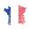 France map flag in stroke style