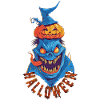 Halloween Blaues Monster – Gruseliger Kürbis-Dämon