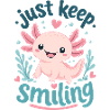 Pink Axolotl Smiling Undersea