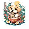Kawaii Puppy Ramen Waves たのろ稲朔 Sunrise Bowl