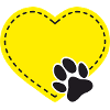 Customizable yellow heart with dog paw