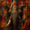 Farbenfroher abstrakter Elefant