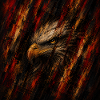 Fire Eagle on a Flaming Background