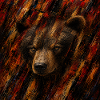 Burning Bear in Brushstrokes
