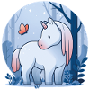 Einhorn mit Schmetterling