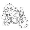 Motorrad-Reise-Outline