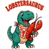 Lobstersaurus Cartoon Dino with Crab