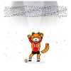 Jubel-Tiger Fußballmascot
