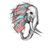 Pastel patchwork elephant