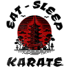 Rote Pagoden-Silhouette Kreis