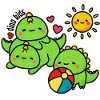 Dino children playing in the sun