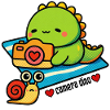 Camera dinosaur with snail friend