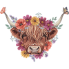 Blumenkranz Kuhkopf Illustration