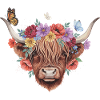 Blumenkranz Hochlandkuh