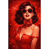 Crimson Pinup Red Satin Glam