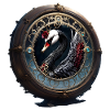Circular Swan in Ornate Frame