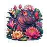 Lotus-Hippo im Farbenzauber