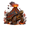Volcanic turtle with lava shell